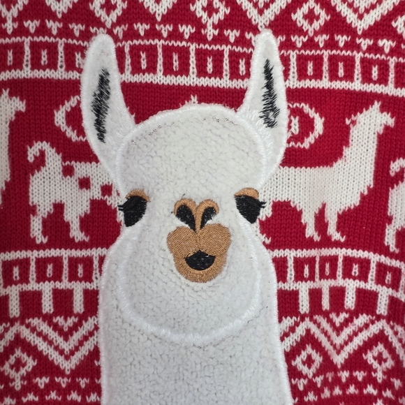 Blizzard Bay Llama Ugly Christmas Sweater Men's Medium 3D Scarf Fair Isle - Picture 6 of 12